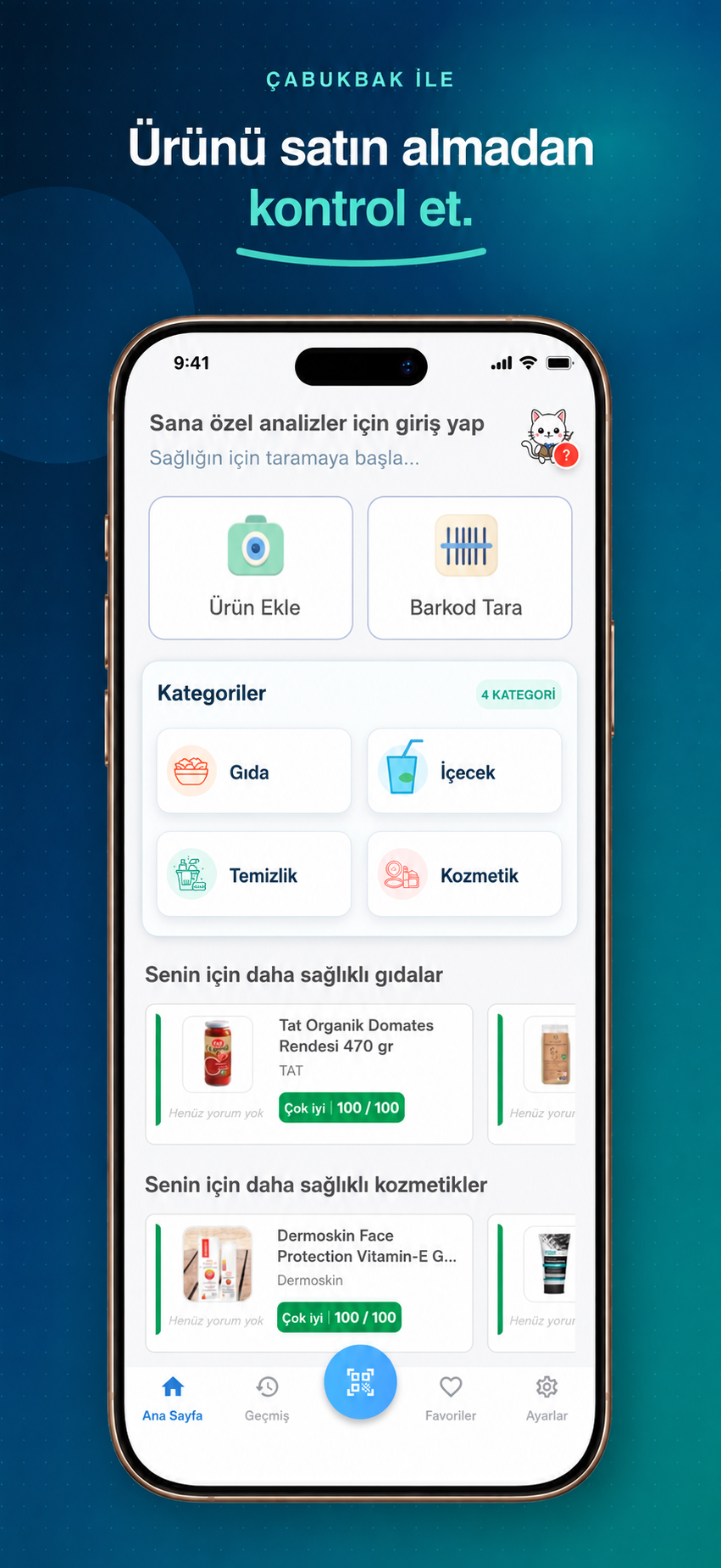 ÇabukBak ana sayfa ve ürün kategorileri