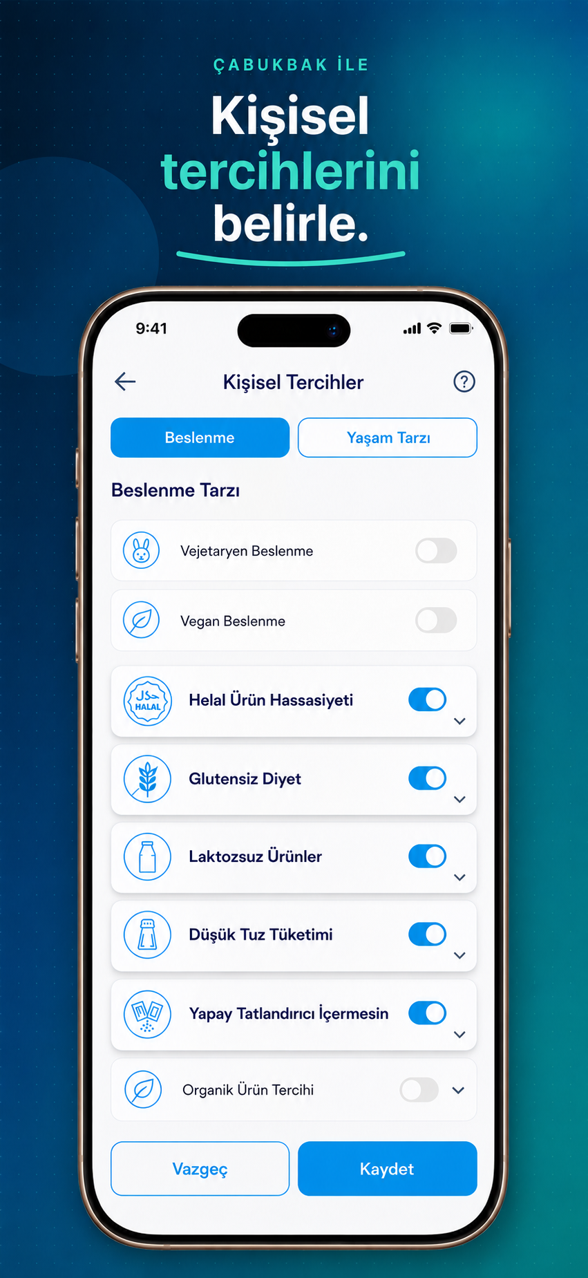 ÇabukBak beslenme tercihleri